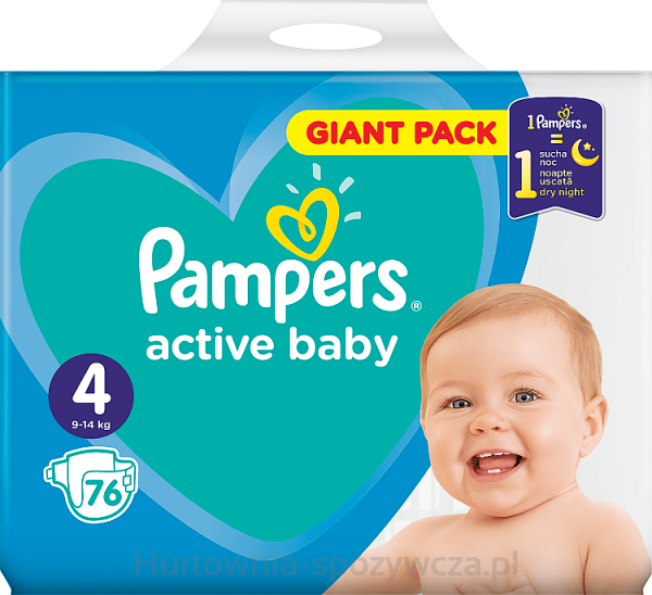 pampers active baby-dry rozmiar 4 maxi 76 pieluszek
