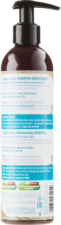 delia cameleo natural aqua action szampon nawilżający do włosów suchych