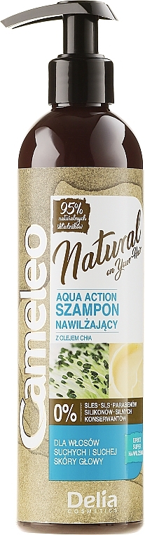 delia cameleo natural aqua action szampon nawilżający do włosów suchych