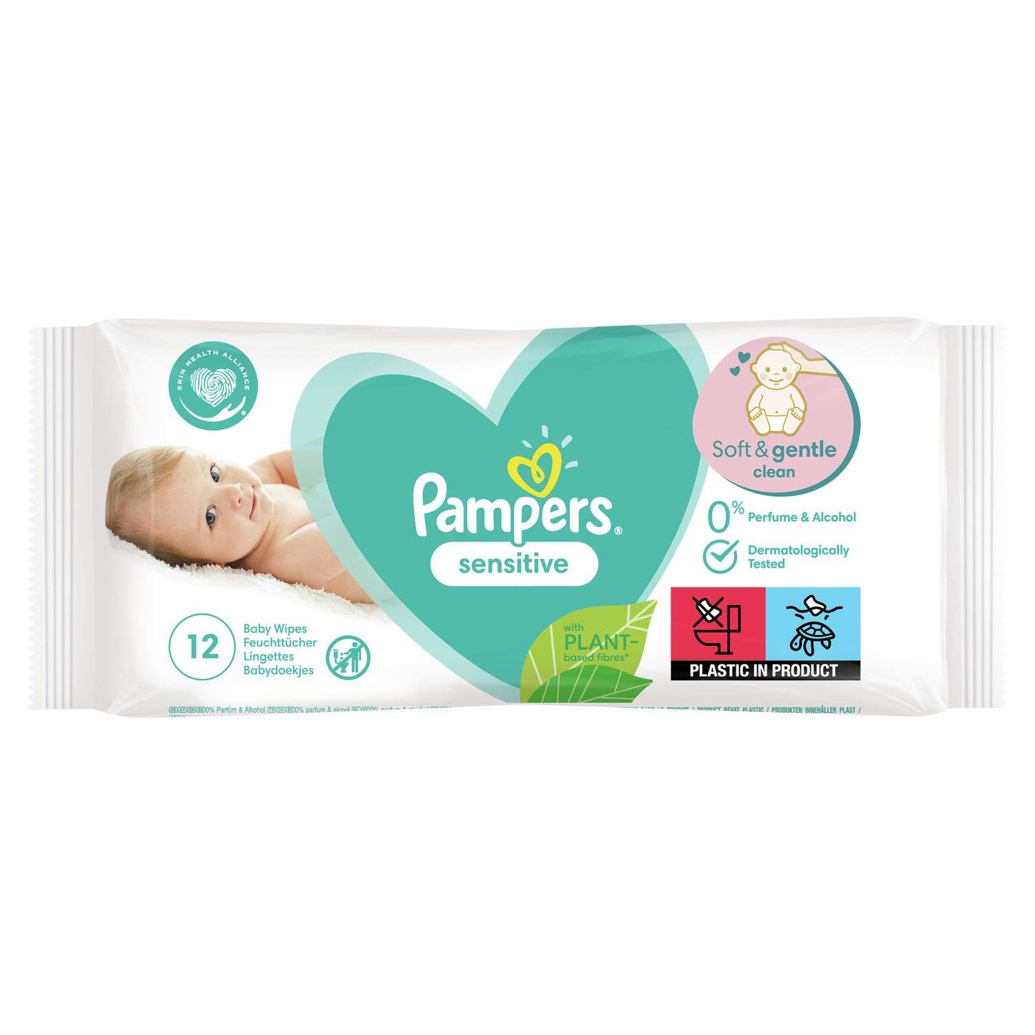 pampers sensitive 12x baby wipes