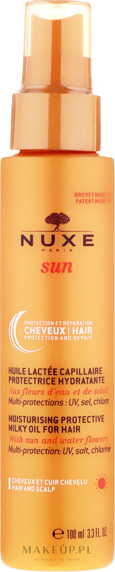 nuxe sun nawilżająco mleczny olejek do włosów wizaz