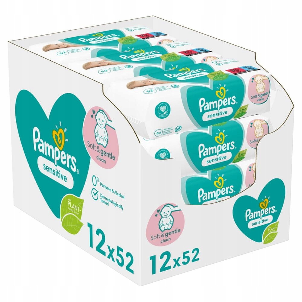 pampers sensitiove z zamknieciem 12x