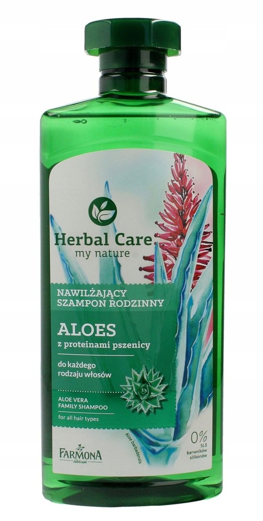 herbal care szampon rodzinny nawilżający aloes 500ml