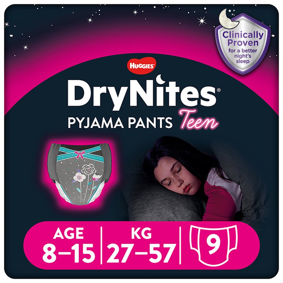huggies drynites pyjama pants x9 girl 8 15 years