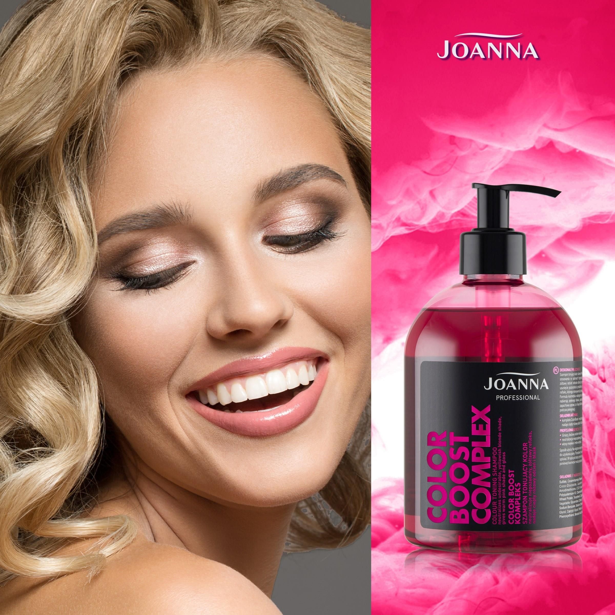 joanna color boost complex szampon tonujacy różowy