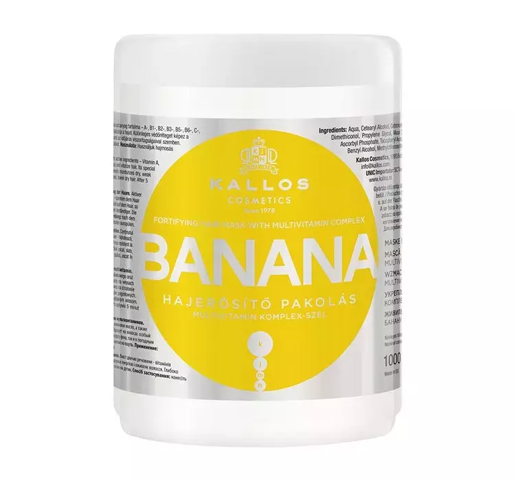 kallos banana szampon do włosów wzmacniający bananowy 1000ml