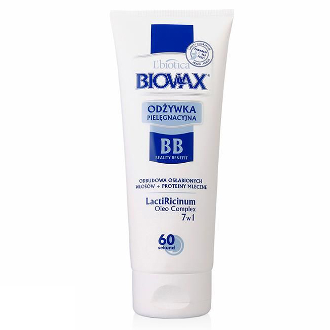 lbiotica biovax bb beauty benefit odżywka do włosów przetłuszczających się