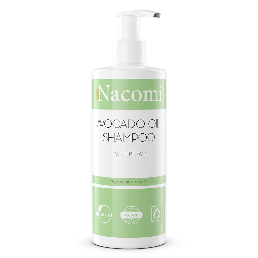 nacomi szampon do włosów z olejem avocado i hydrolizowaną keratyną