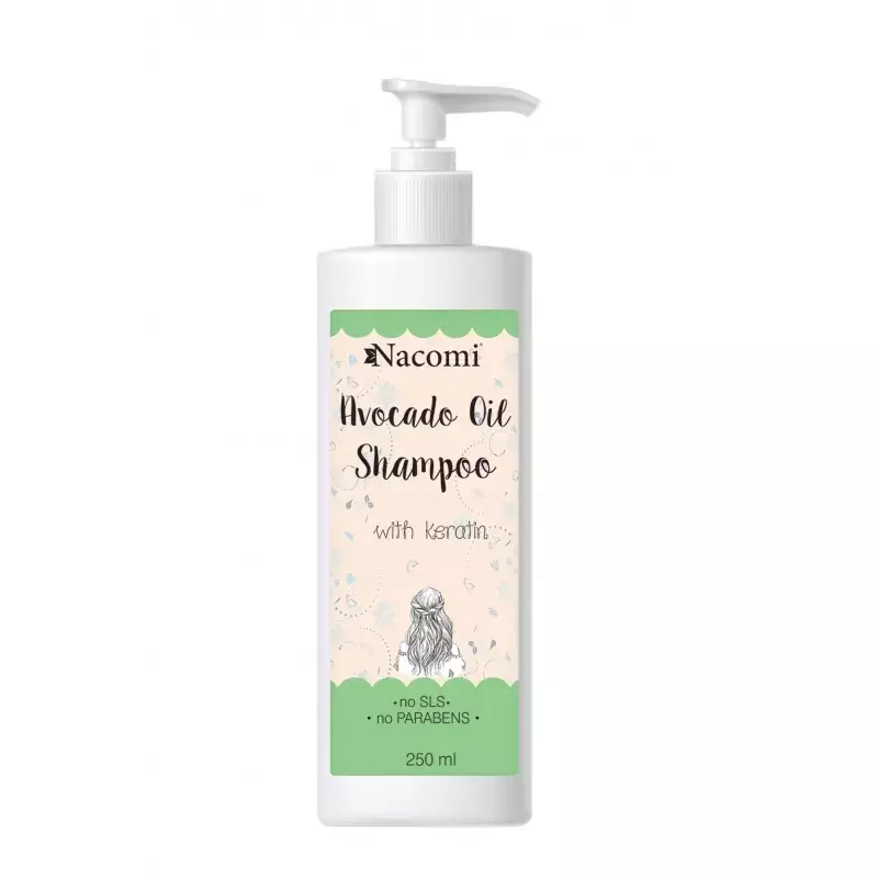 nacomi szampon do włosów z olejem avocado i hydrolizowaną keratyną