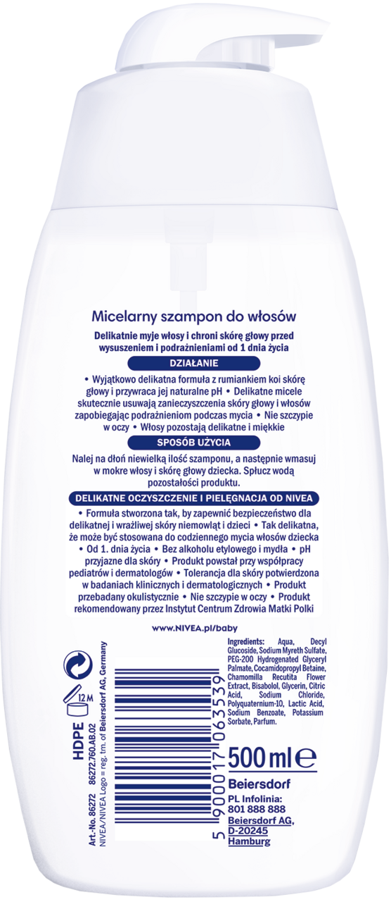 nivea baby szampon miceralny inci