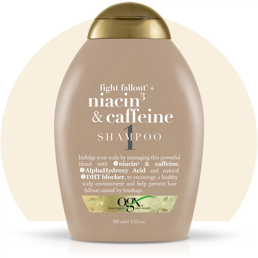 ogx szampon przeciw wypadaniu włosów niacin & caffeine