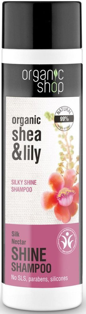 organic shop szampon do włosów nadający połysk jedwabny nektar