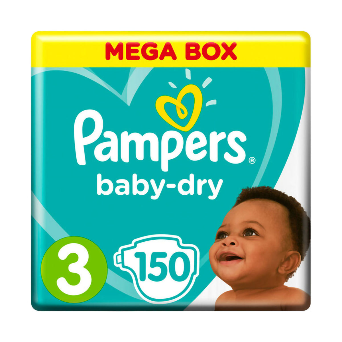 pampers active baby 150 nappies size 3 mega pack