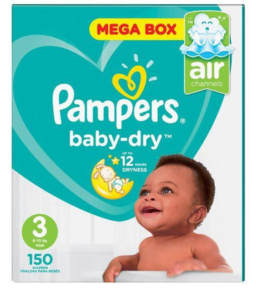 pampers active baby 150 nappies size 3 mega pack