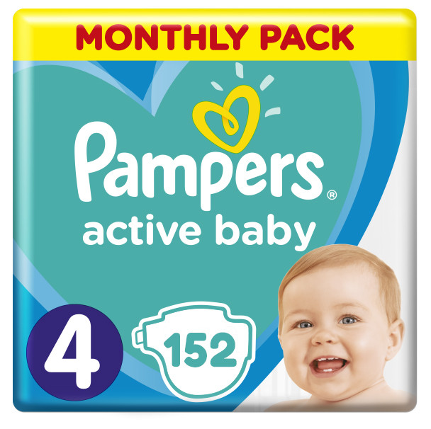 pampers active baby 4 monthly pack