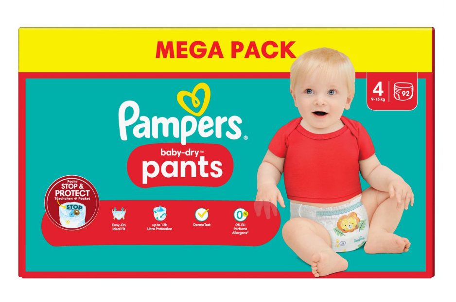 pampers baby dry pants couches-culottes taille 4 9-15 kg pack