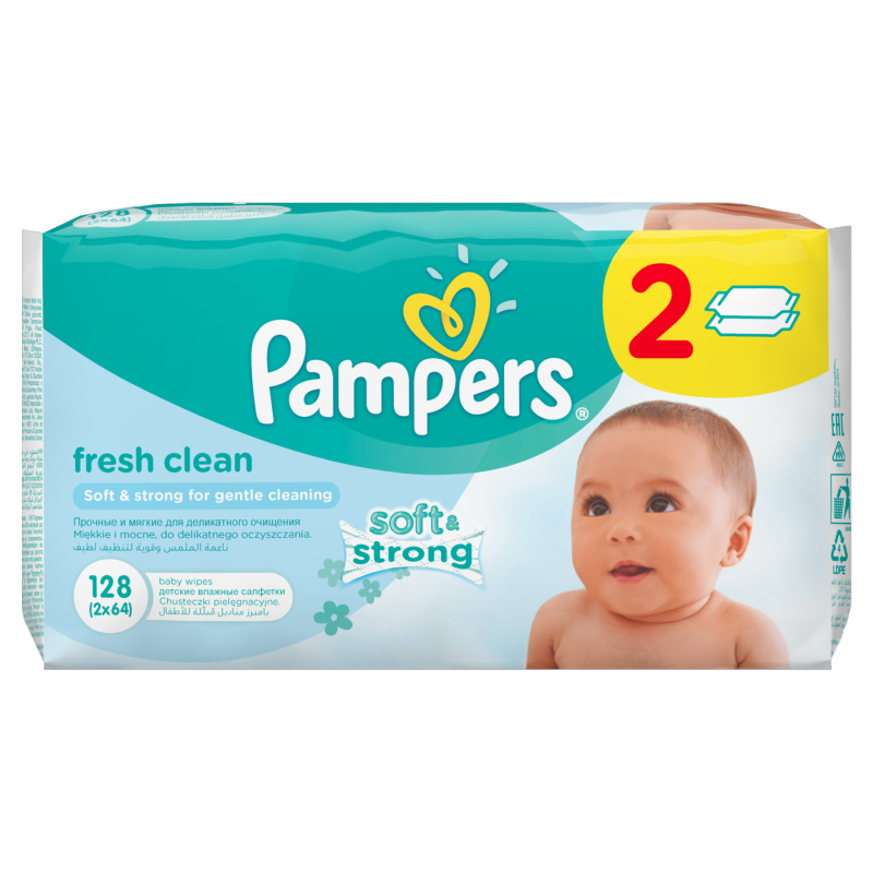 pampers fresh clean 2x64