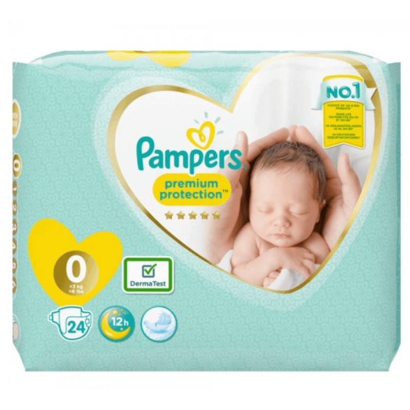 pampers new baby size 0 carry pack 24