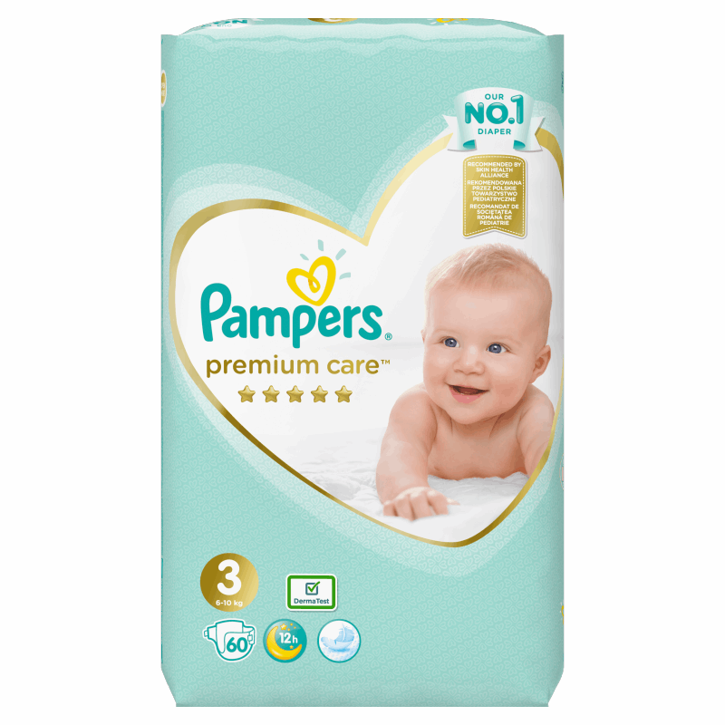 pampers premium care pieluchy jednorazowe rozmiar 3 midi 60 szt