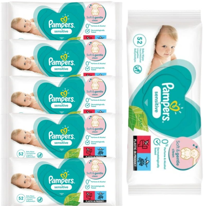 pampers sensitive chusteczki dla niemowląt 1x56 sztuk