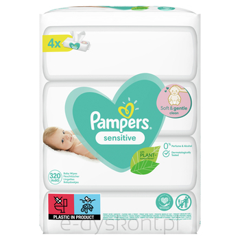 pampers sensitive chusteczki dla niemowląt 4 x 56 szt