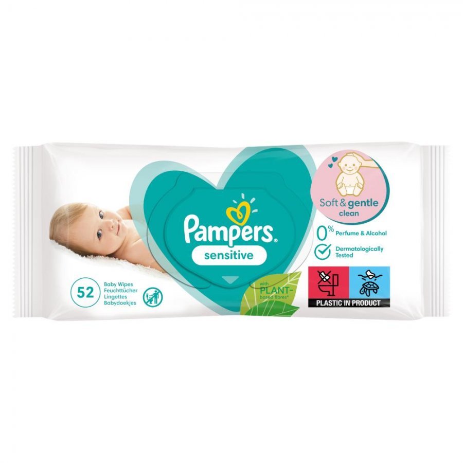 pampers sensitive chusteczki nawilżające 12x52 szt