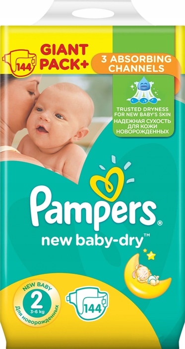 pieluchy pampers baby dry 2 144 sztuk