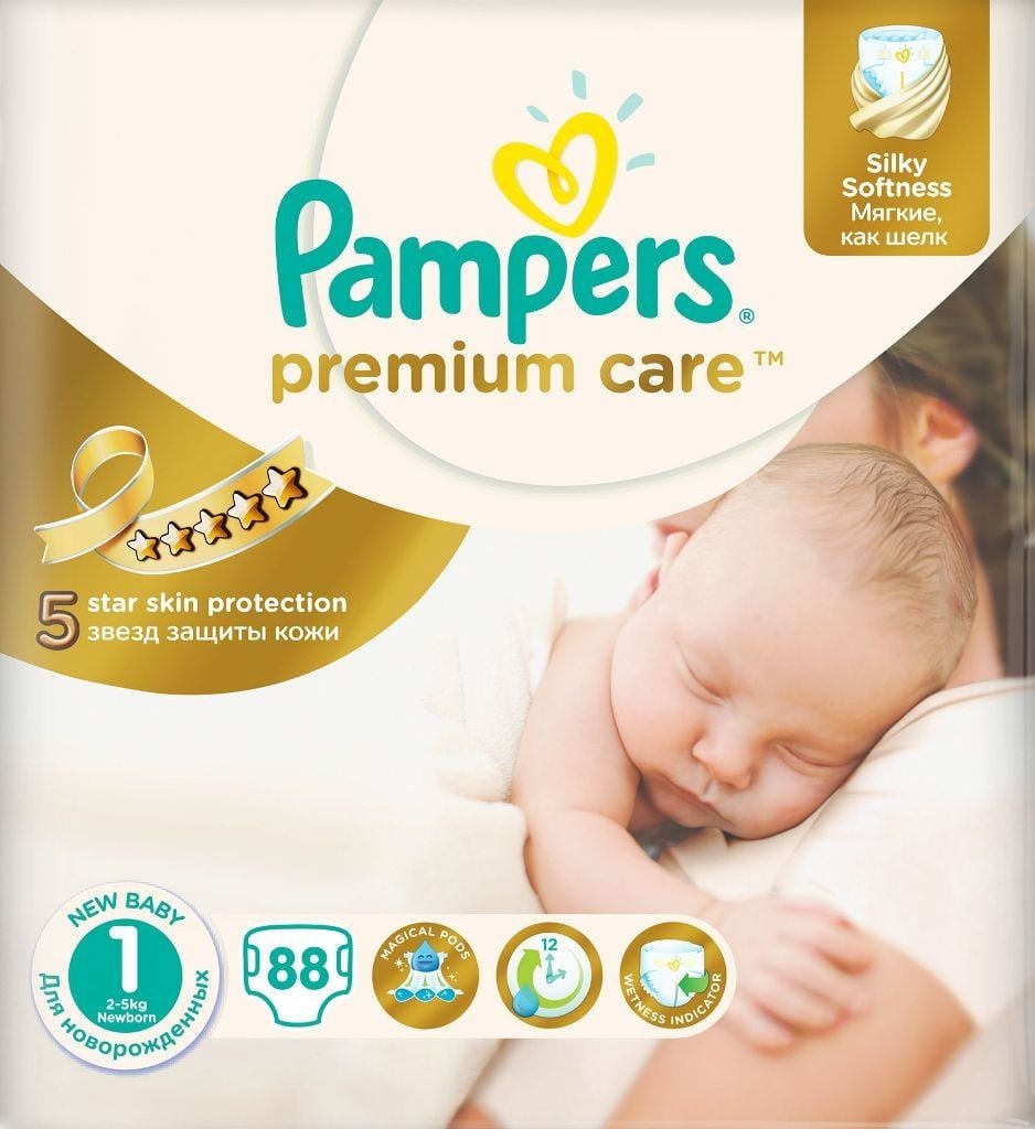 pieluchy pampers premium newborn care 88 szt