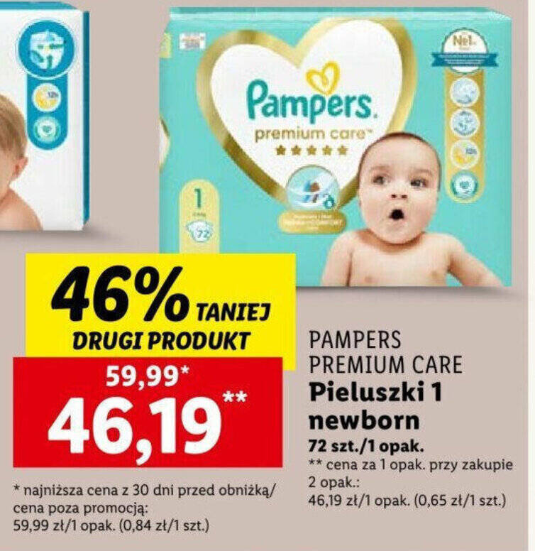 promocja pieluszki pampers premium 1