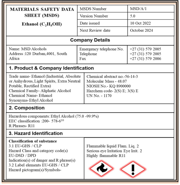 safety data sheet