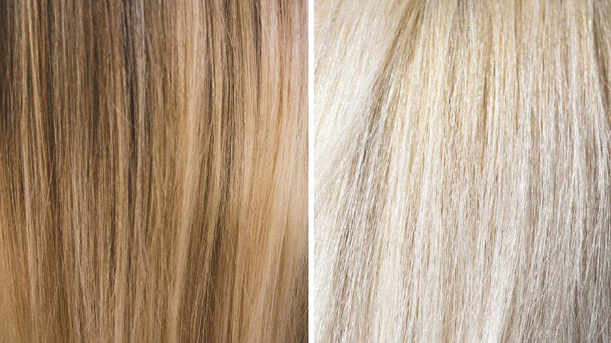 szampon koloryzujący na blond przed i po