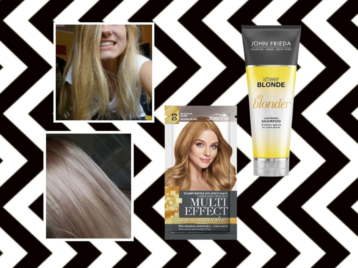 szampon koloryzujący na blond przed i po