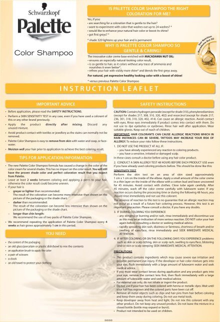 szampon koloryzujący palette instrukcja