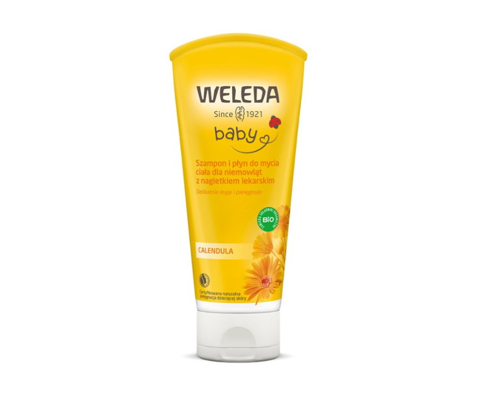 weleda calendula płyn do mycia ciała i szampon dla niemowląt